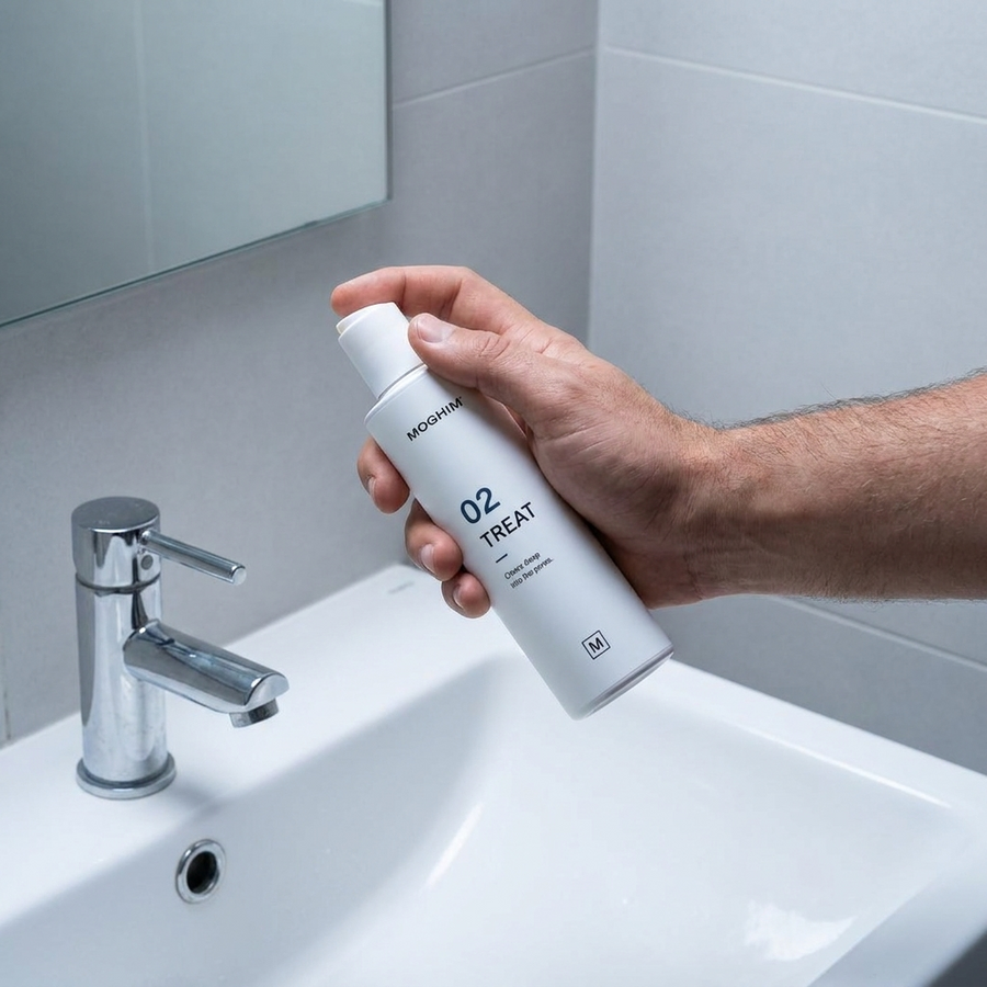 Product at the bathroom sink